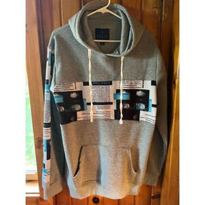 Seven Souls XL Gray Hoodie Sweatshirt Astronomy Space GraphicPullover Streetwear